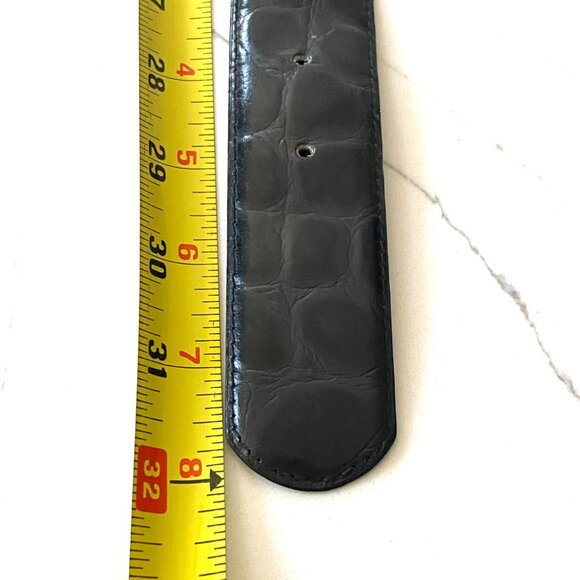 Magid Womens Croc Embossed Black Leather Belt  Size M - Picture 5 of 8